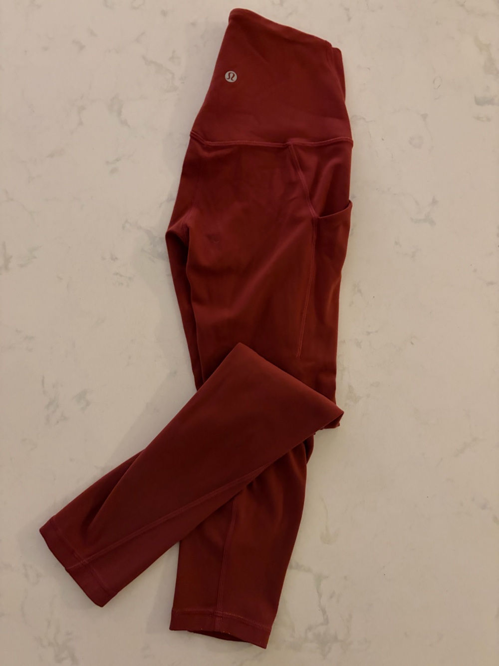 lululemon athletica High-Rise Leggings in Rust Red with Side Pocket